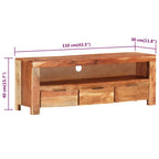 Mueble de TV de madera maciza de acacia 110x30x40 cm