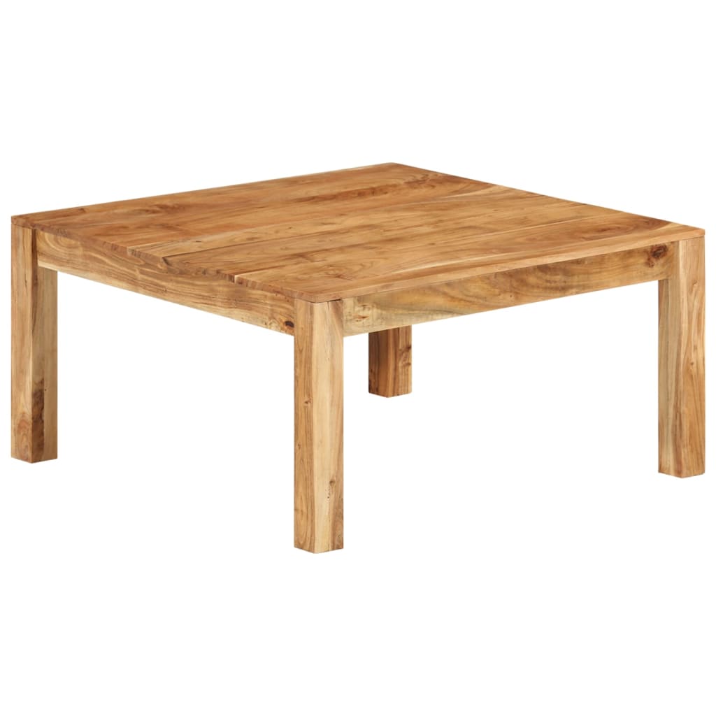Mesa de centro de madera maciza de acacia 80x80x40 cm