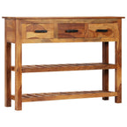 Aparador con 3 cajones madera maciza de acacia 110x30x80 cm
