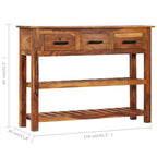 Aparador con 3 cajones madera maciza de acacia 110x30x80 cm