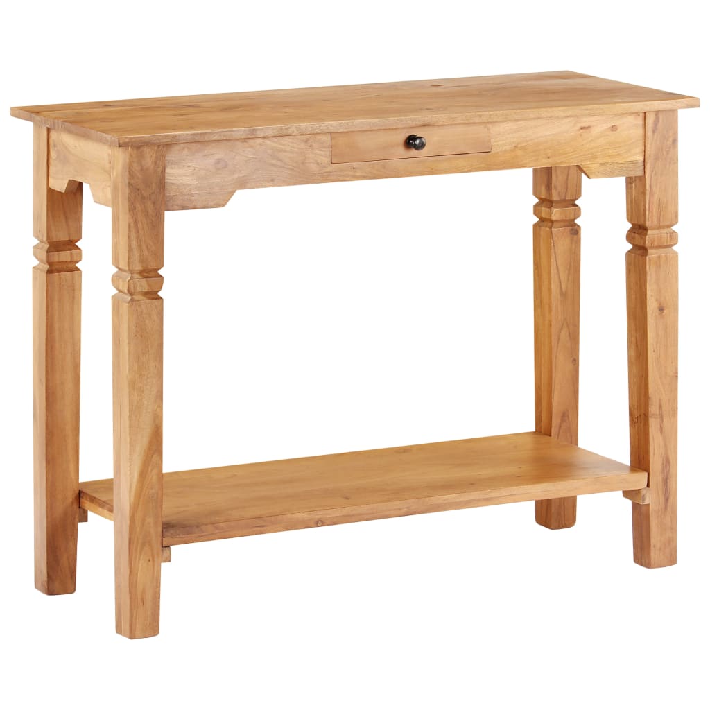 Mesa consola de madera maciza de acacia 100x40x76 cm