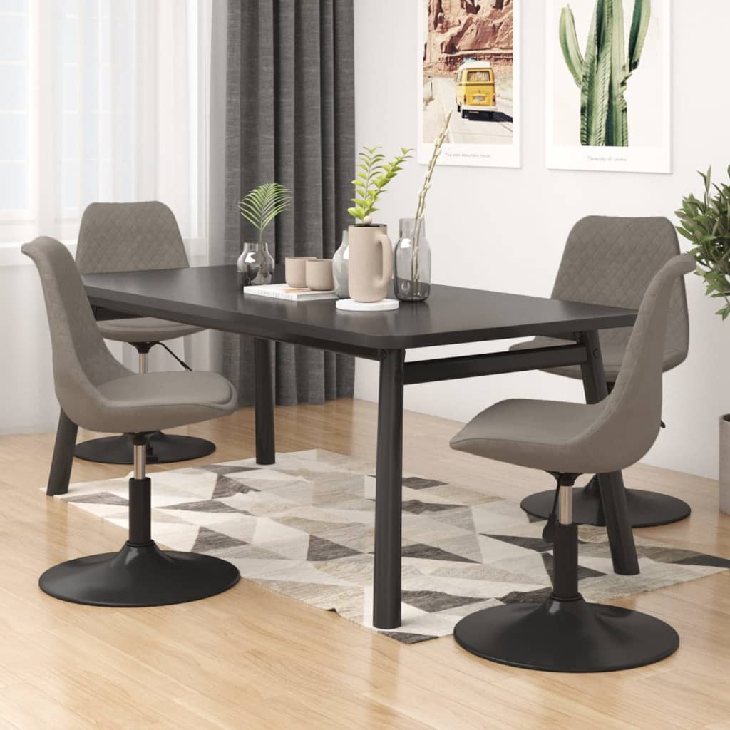 Sillas de comedor giratorias 2 uds de terciopelo gris claro