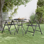 Mesa de jardín acero y vidrio gris y negro 180x80x70 cm