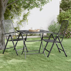 Mesa de jardín acero y vidrio gris y negro 180x80x70 cm