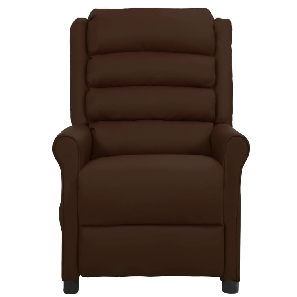 Sillón de masaje cuero sintético marrón