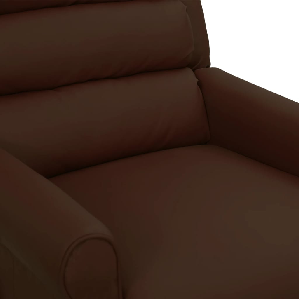Sillón de masaje cuero sintético marrón