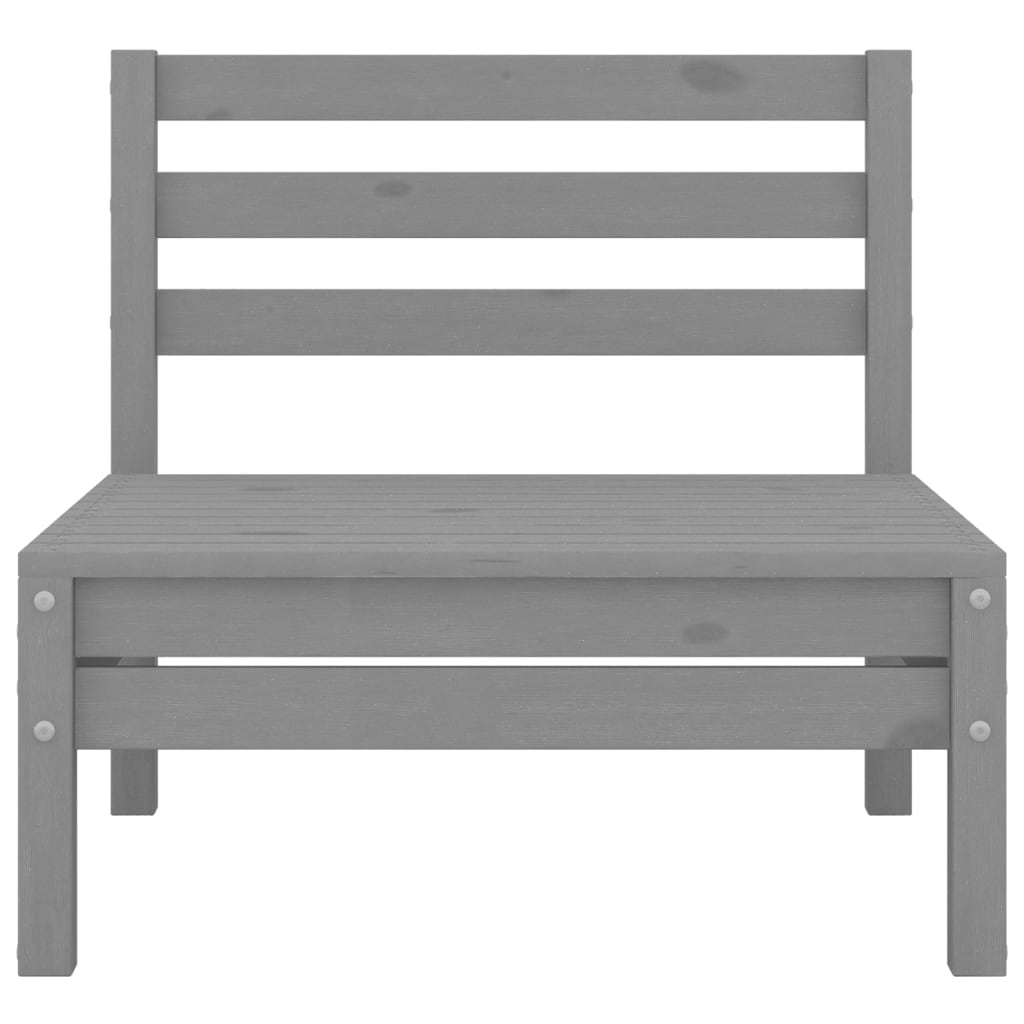 Juego de muebles de jardín 3 piezas madera maciza de pino gris