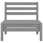 Juego de muebles de jardín 3 piezas madera maciza de pino gris