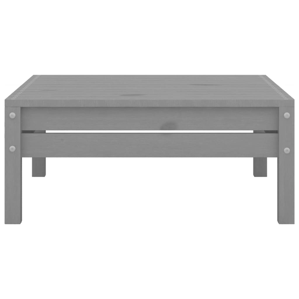 Juego de muebles de jardín 3 piezas madera maciza de pino gris