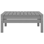 Juego de muebles de jardín 3 piezas madera maciza de pino gris