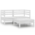 Juego de muebles de jardín 3 pzas madera maciza de pino blanco