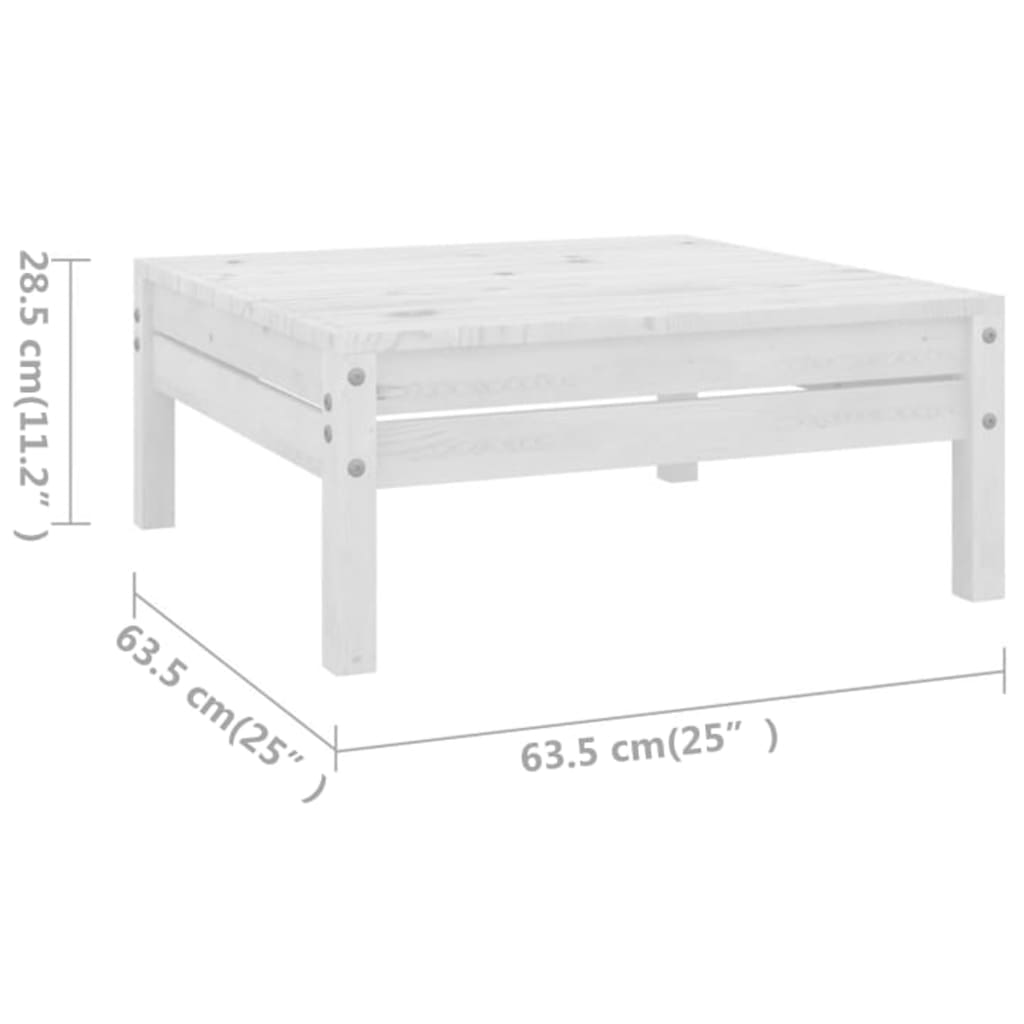 Juego de muebles de jardín 3 pzas madera maciza de pino blanco