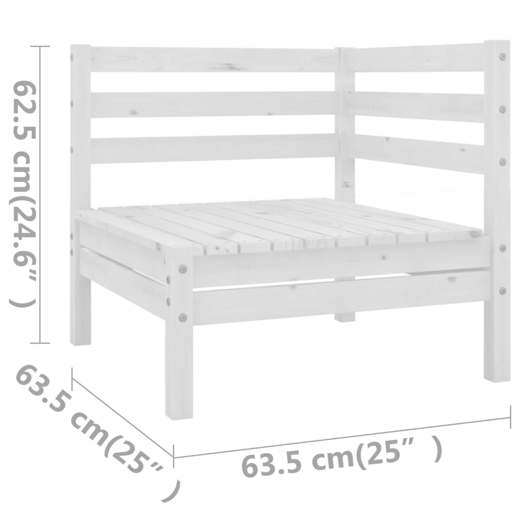Juego de muebles de jardín 3 pzas madera maciza de pino blanco