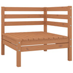 Juego muebles de jardín 6 pzas madera maciza pino marrón miel