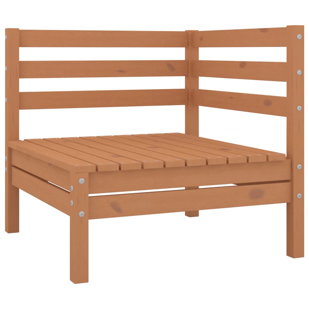 Juego muebles de jardín 6 pzas madera maciza pino marrón miel