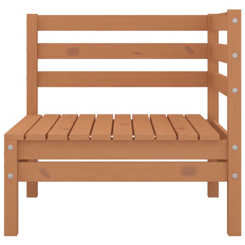 Juego muebles de jardín 6 pzas madera maciza pino marrón miel