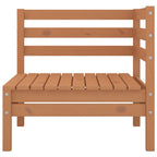 Juego muebles de jardín 6 pzas madera maciza pino marrón miel