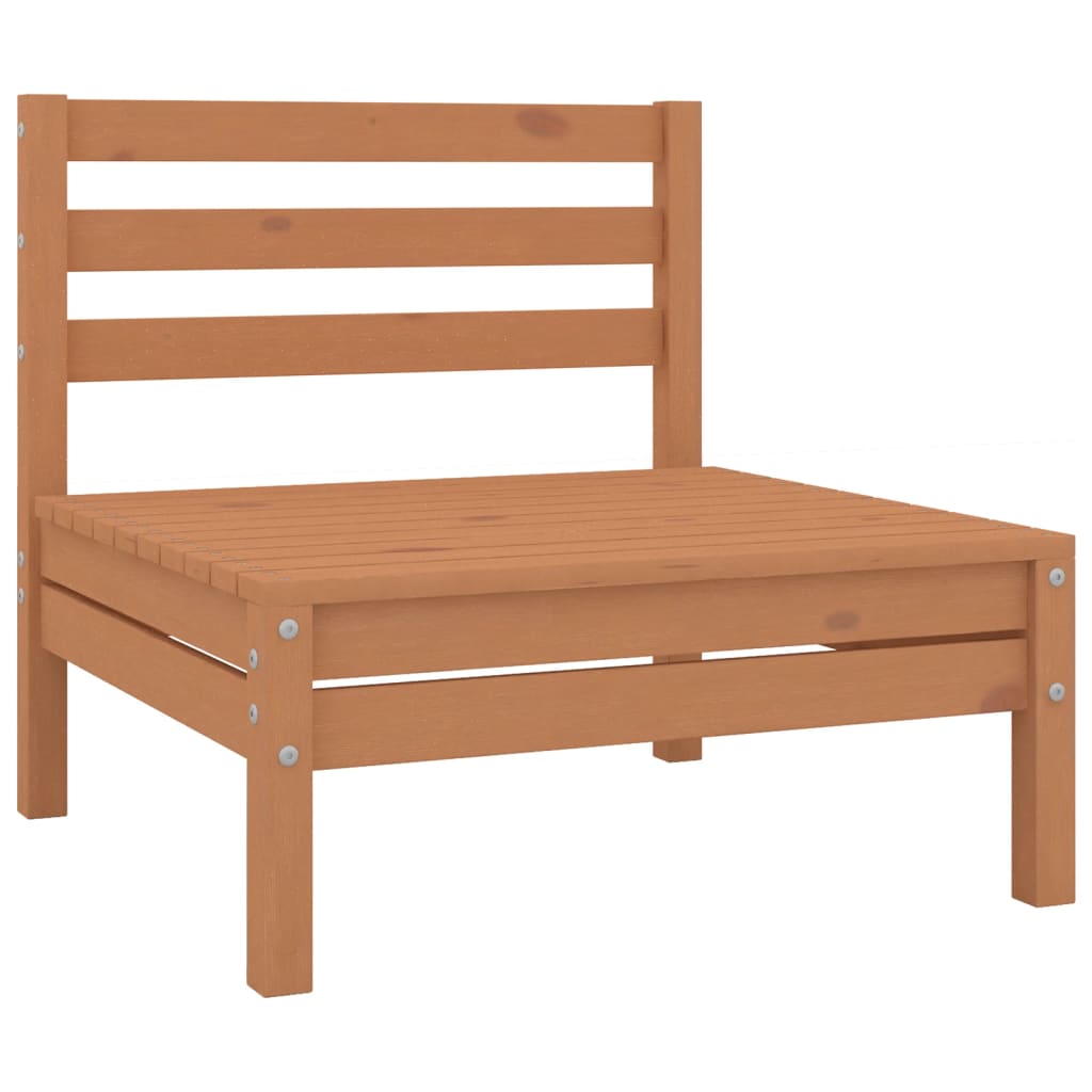 Juego muebles de jardín 6 pzas madera maciza pino marrón miel