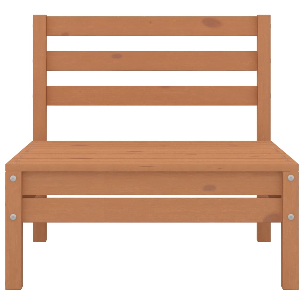 Juego muebles de jardín 6 pzas madera maciza pino marrón miel