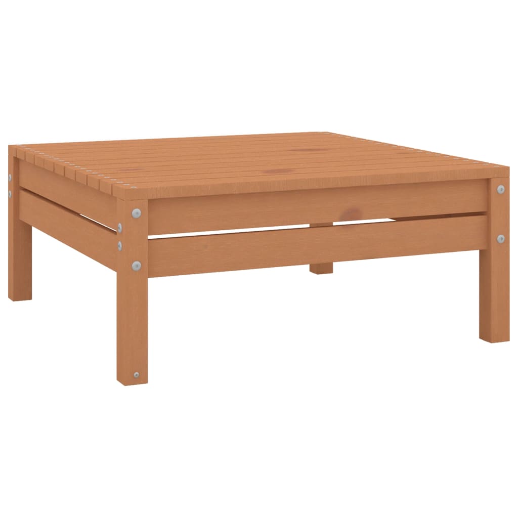 Juego muebles de jardín 6 pzas madera maciza pino marrón miel