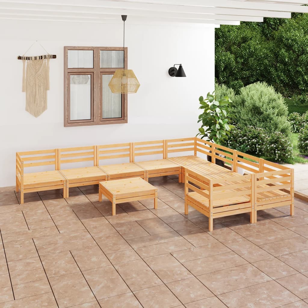 Conjunto de mobiliário de jardim 3 peças madeira maciça pinho cinzento