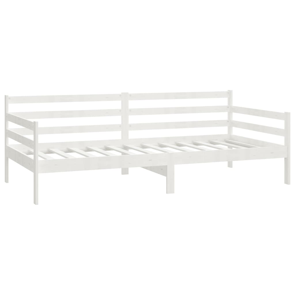 Sofá cama con cajones madera de pino maciza blanco 90x200 cm
