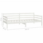 Sofá cama con cajones madera de pino maciza blanco 90x200 cm