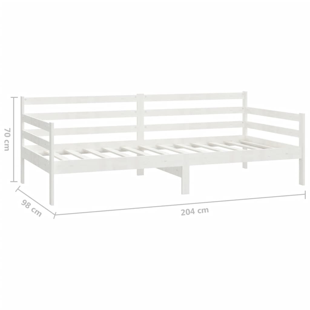 Sofá cama con cajones madera de pino maciza blanco 90x200 cm