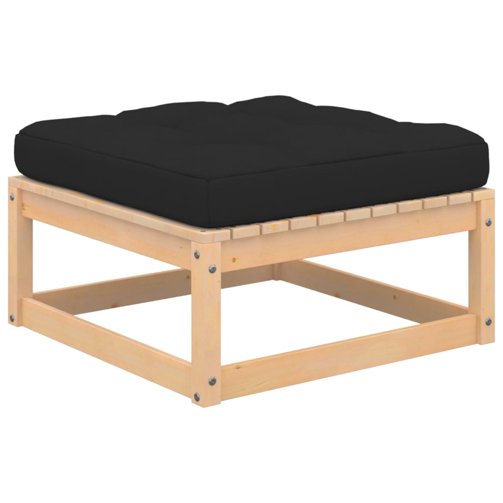 Juego de muebles de jardín 5 pzas y cojines madera maciza pino