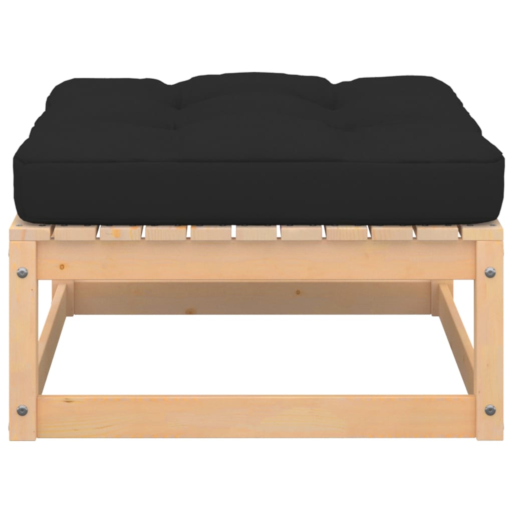 Juego de muebles de jardín 5 pzas y cojines madera maciza pino