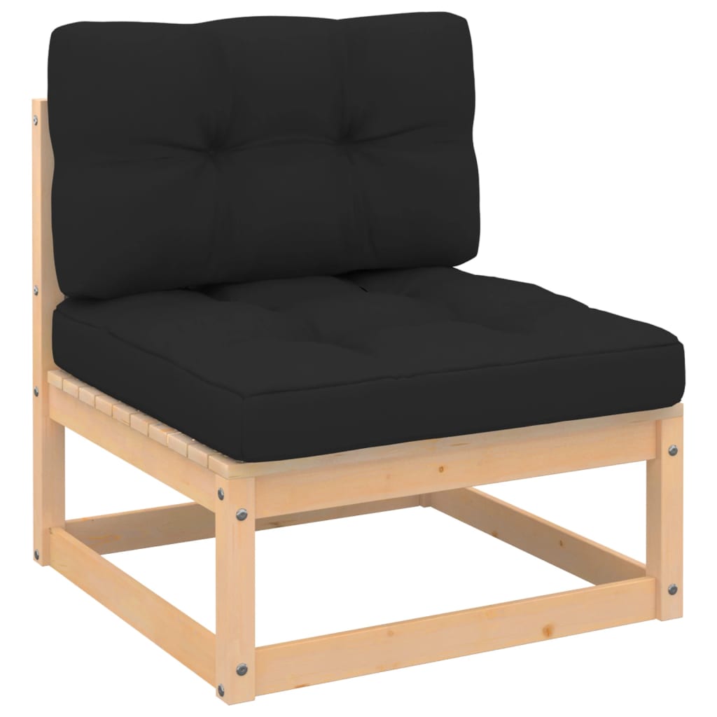 Juego de muebles de jardín 4 pzas y cojines madera maciza pino