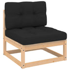 Juego de muebles de jardín 4 pzas y cojines madera maciza pino
