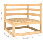 Juego de muebles de jardín 4 pzas y cojines madera pino maciza