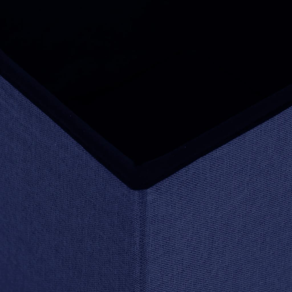 Taburete con almacenaje plegable lino sintético azul
