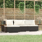 Set de muebles de jardín 4 pzas y cojines ratán sintético gris