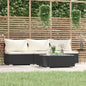 Conjunto de jardim de 2 peças com almofadas de vime sintético cinzento