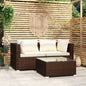 Set de muebles de jardín 4 pzas y cojines ratán sintético gris