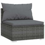 Set de muebles de jardín 4 pzas y cojines ratán sintético gris