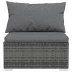 Set de muebles de jardín 4 pzas y cojines ratán sintético gris