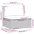 Set de muebles de jardín 4 pzas y cojines ratán sintético gris