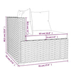 Set de muebles de jardín 4 pzas y cojines ratán sintético gris
