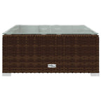 Set muebles de jardín 3 piezas y cojines ratán sintético marrón
