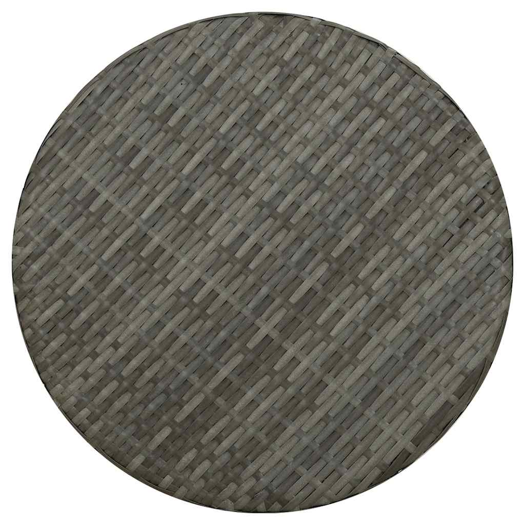 Mesita de centro de ratán sintético gris 45 cm