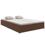 Tumbona convertible con cojines de ratán sintético marrón