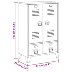 Armario industrial acero blanco 67x35x107 cm