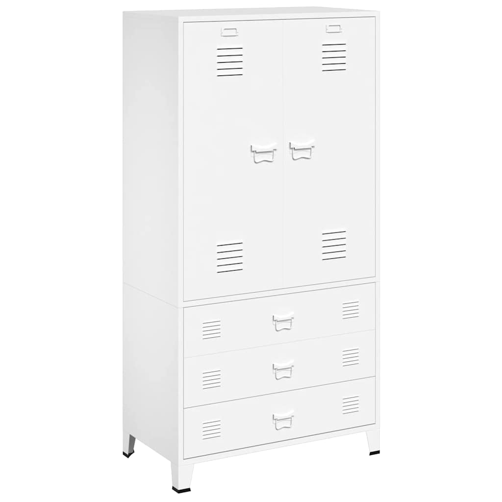 Armario industrial de metal blanco 90x50x180 cm
