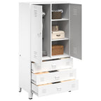 Armario industrial de metal blanco 90x50x180 cm