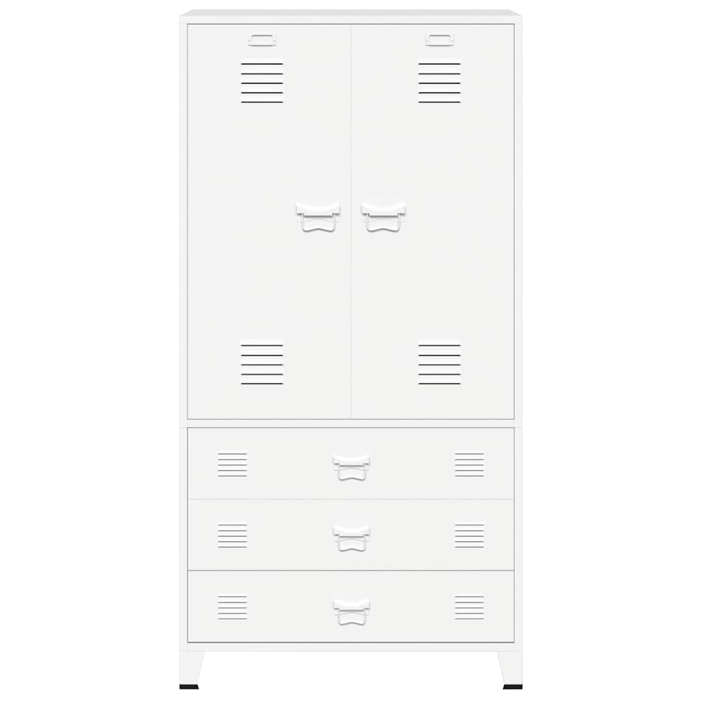 Armario industrial de metal blanco 90x50x180 cm