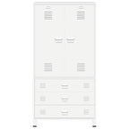Armario industrial de metal blanco 90x50x180 cm