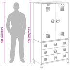 Armario industrial de metal blanco 90x50x180 cm